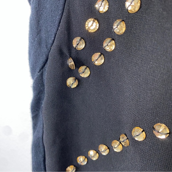 Express Black Amber Beaded Studded Rockercore Short-sleeved Tee Shirt Top Small - Picture 7 of 8